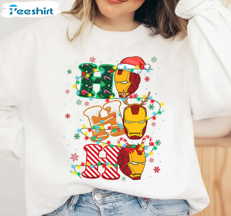 Iron Man Ho Ho Ho Christmas Shirt – Superhero Tee Tops Unisex T-shirt