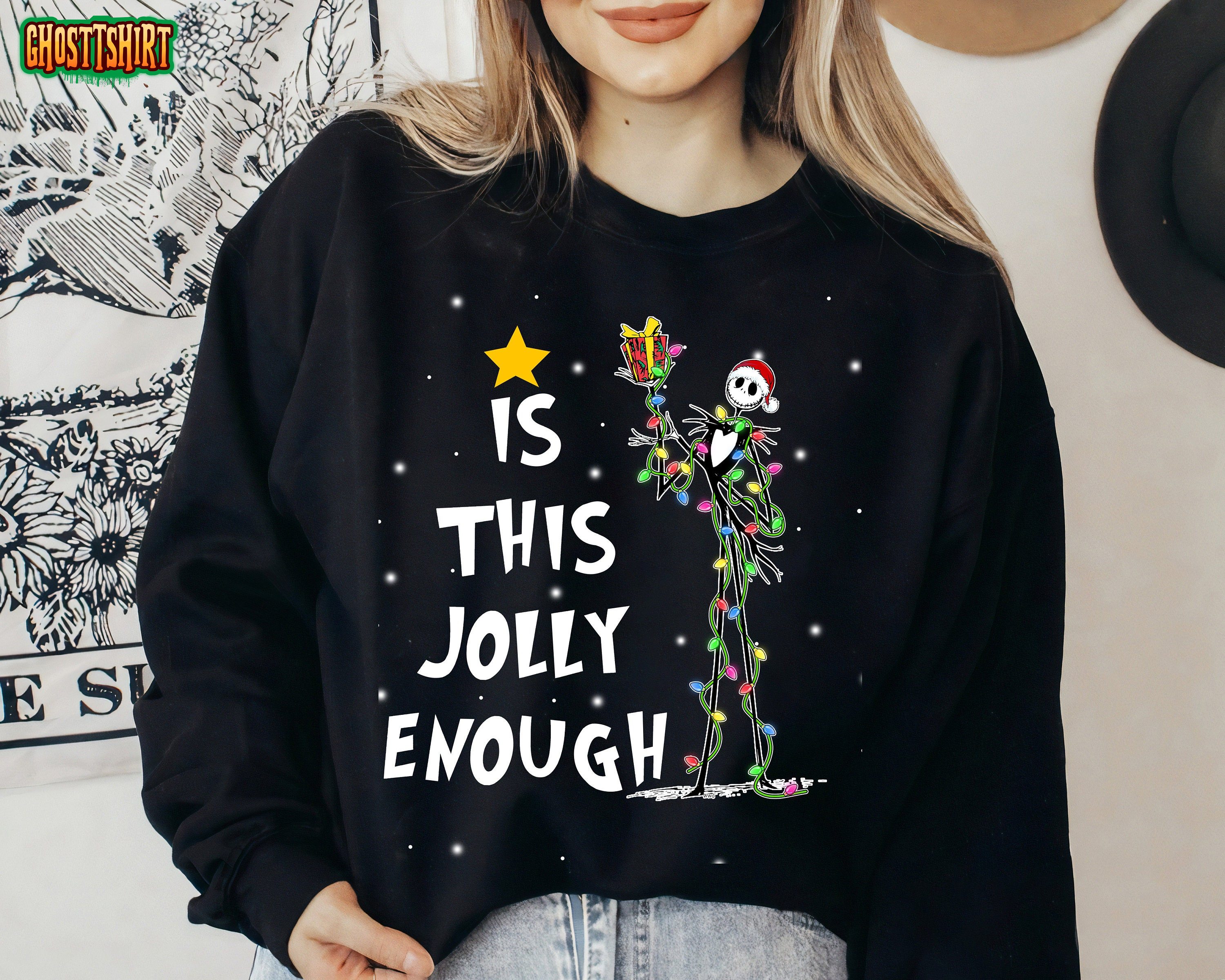 Is This Jolly Enough Jack Skellington Christmas Lights Unisex T-Shirt