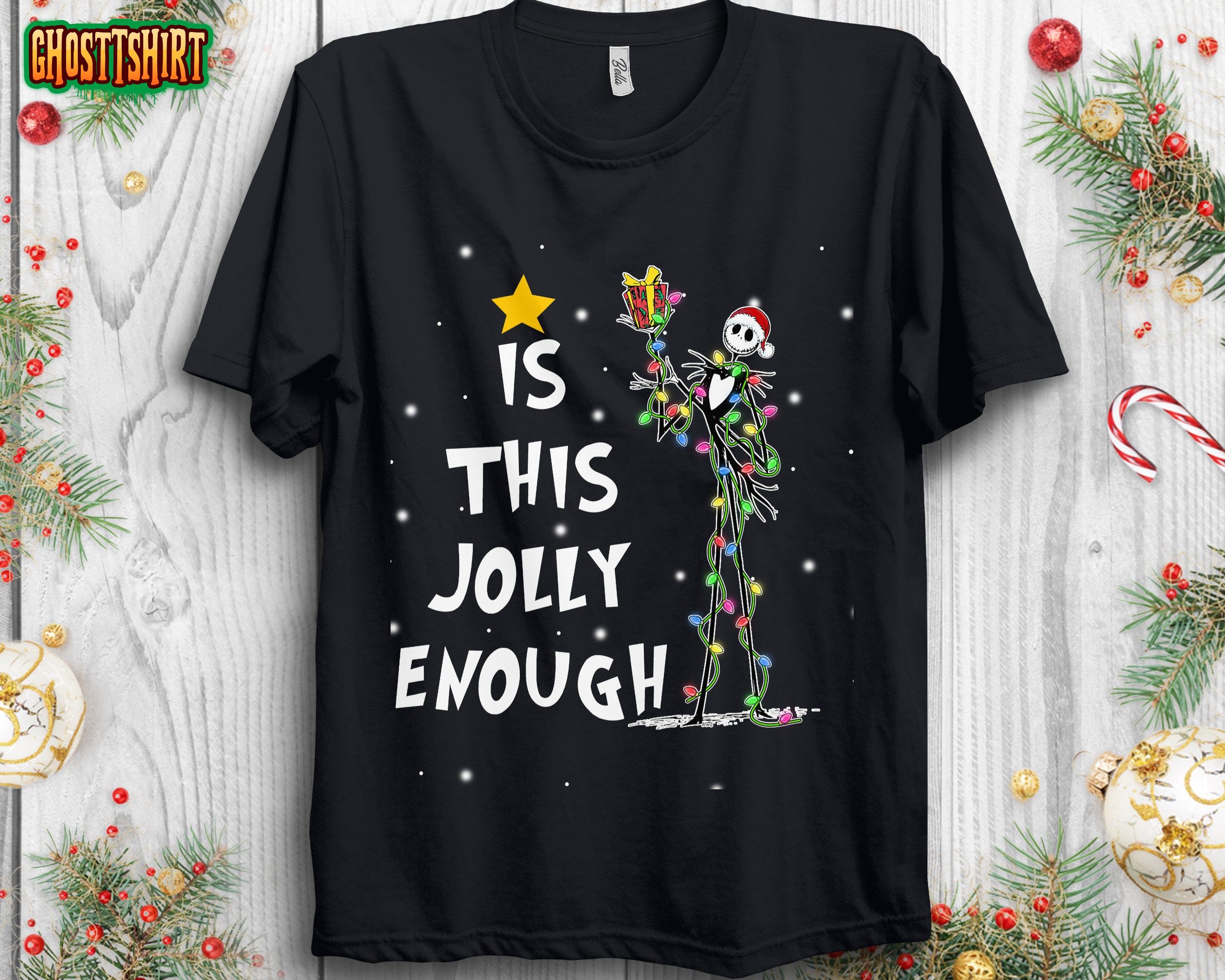 Is This Jolly Enough Jack Skellington Christmas Lights Unisex T-Shirt