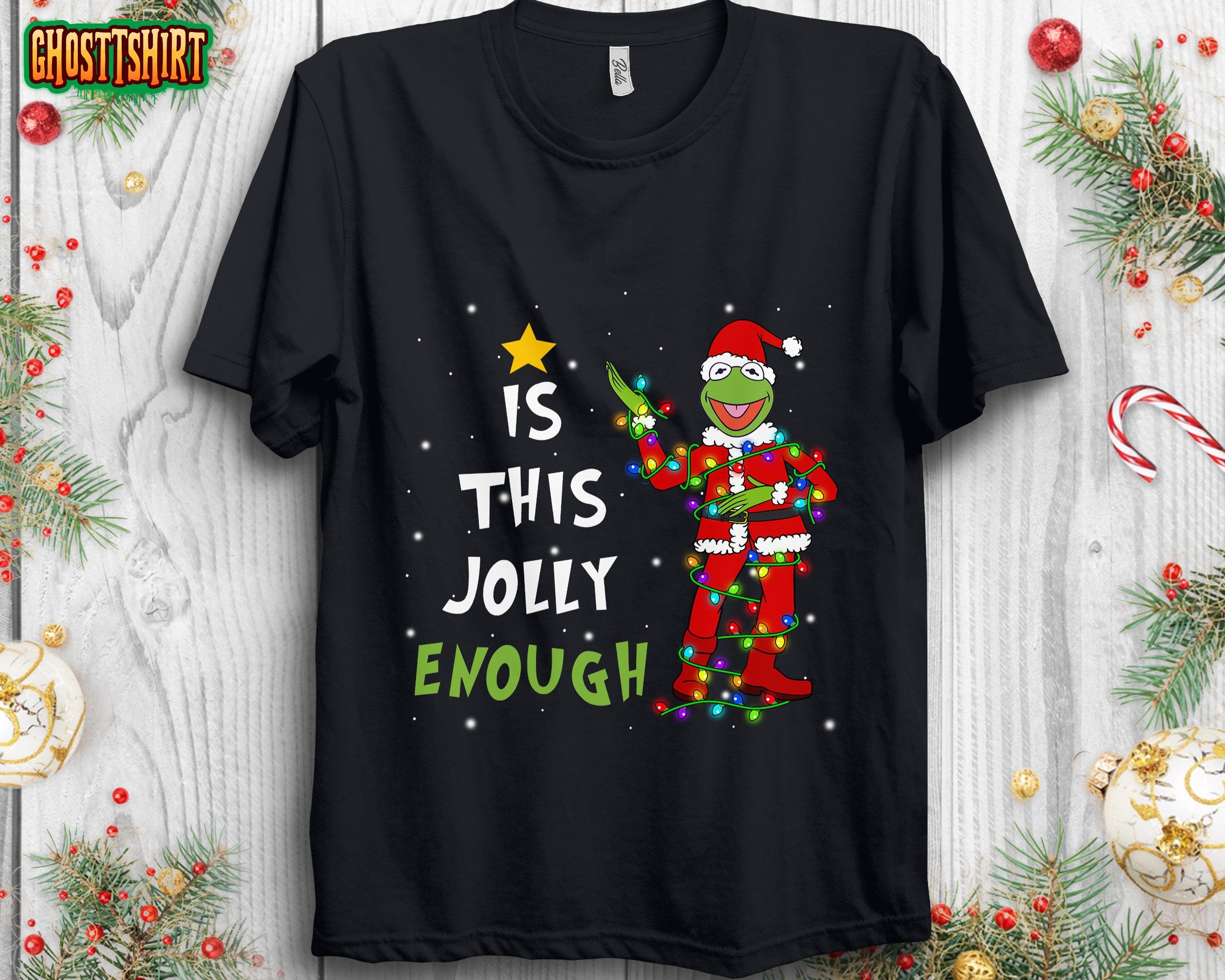 Is This Jolly Enough Kermit Frog Santa Costume Unisex T-Shirt