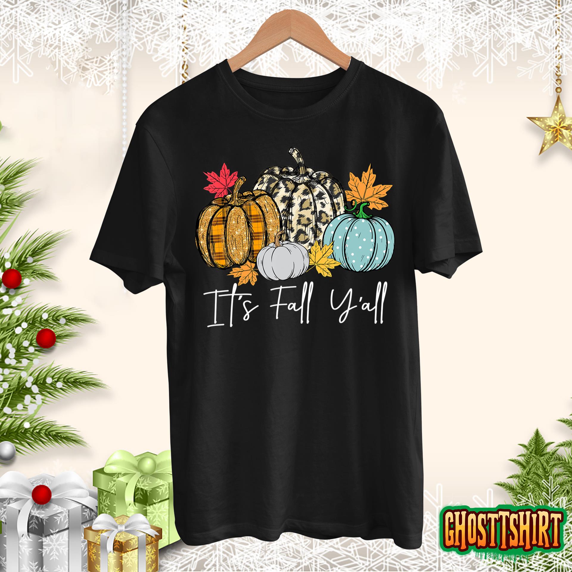 It’s Fall Y’all Leopard Pumpkin Happy Thanksgiving Sweatshirt