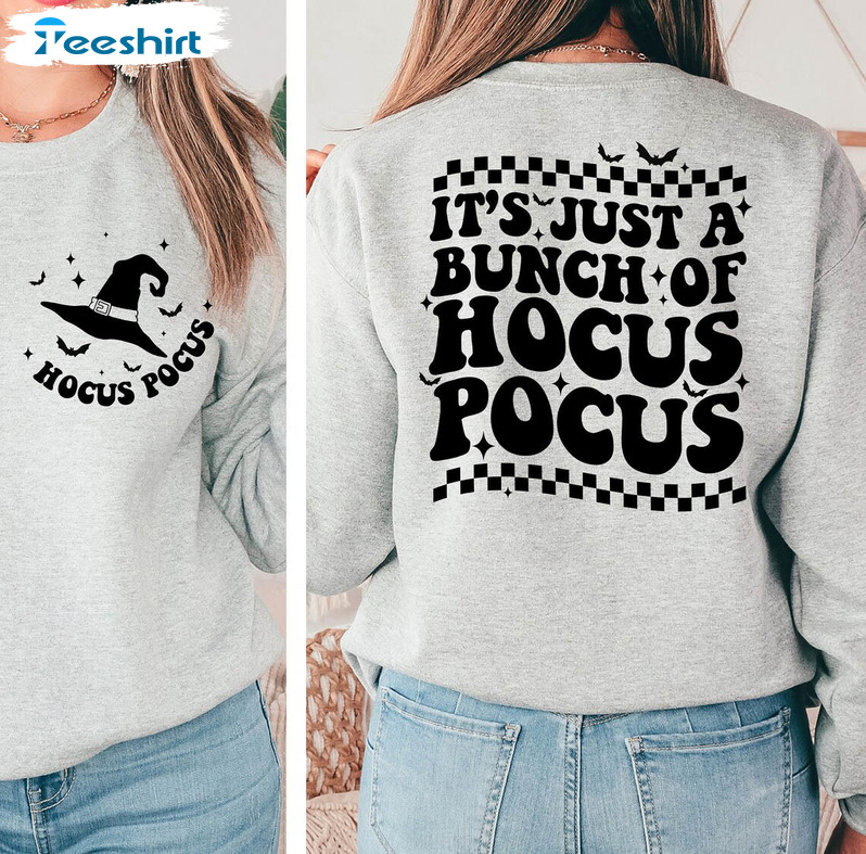 It’s Just A Bunch Of Hocus Pocus Shirt, Vintage Design Halloween Short Sleeve Long Sleeve