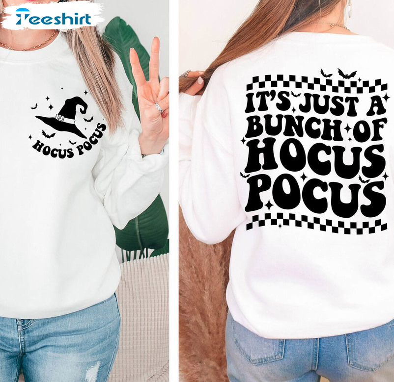 It’s Just A Bunch Of Hocus Pocus Shirt, Vintage Design Halloween Short Sleeve Long Sleeve