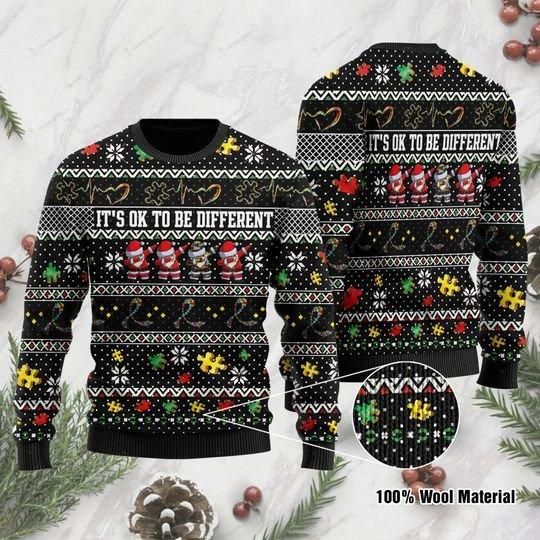 It’s Ok To Be Different Autism Ugly Christmas Sweater | For Men & Women | Adult | US1226- Best Christmas Gifts 2023