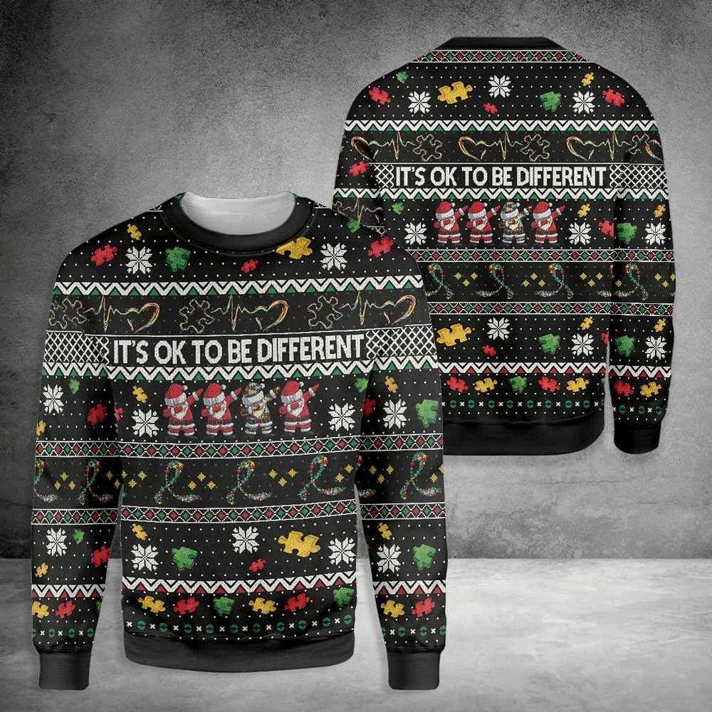 Its Ok To Be Different Autism Ugly Christmas Sweater | For Men & Women | Adult | US3169- Best Christmas Gifts 2023