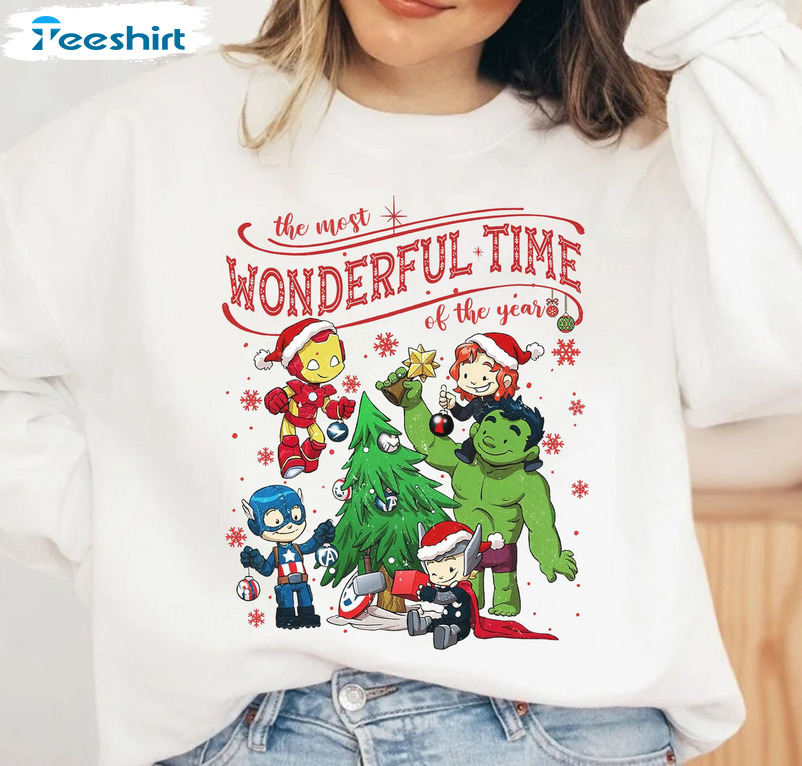 It’s The Most Wonderful Time Of The Years Shirt, Marvel Avengers Christmas Sweatshirt Hoodie