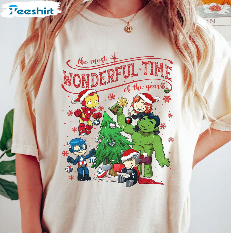 It’s The Most Wonderful Time Of The Years Shirt, Marvel Avengers Christmas Sweatshirt Hoodie