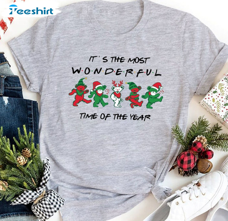 It’s The Most Wonderful Time Of Year Shirt, Dancing Bears Christmas Unisex Hoodie Short Sleeve