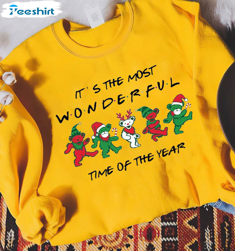 It’s The Most Wonderful Time Of Year Shirt, Dancing Bears Christmas Unisex Hoodie Short Sleeve