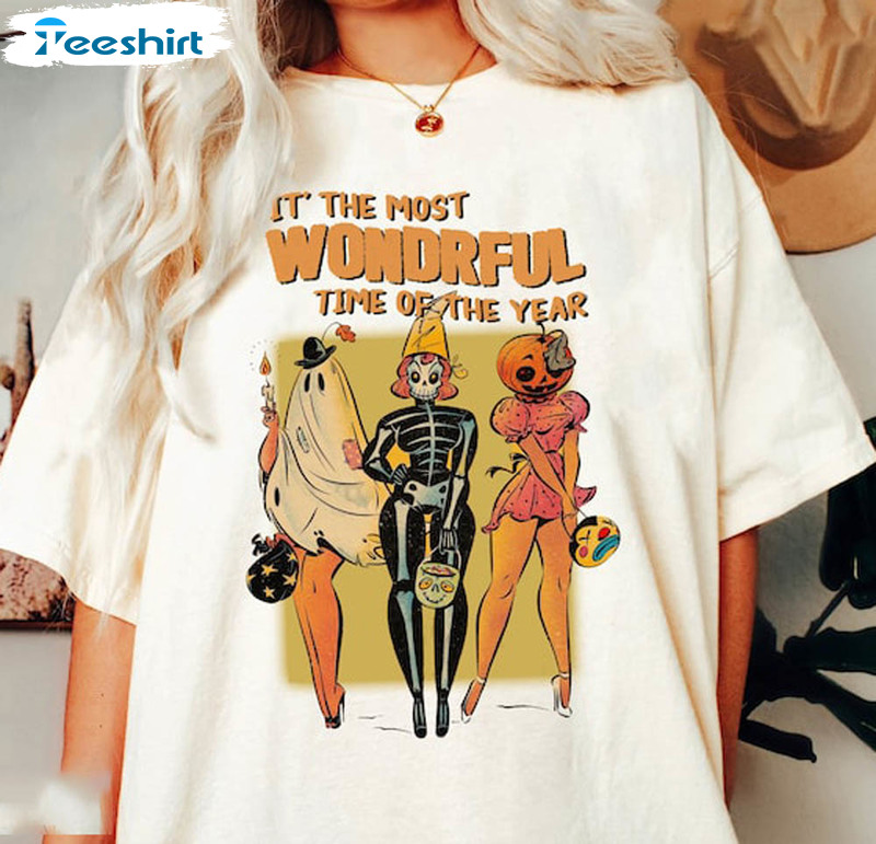 It’s The Most Wondrful Time Of The Year Shirt, Pumpkin Halloween Unisex T-shirt Short Sleeve