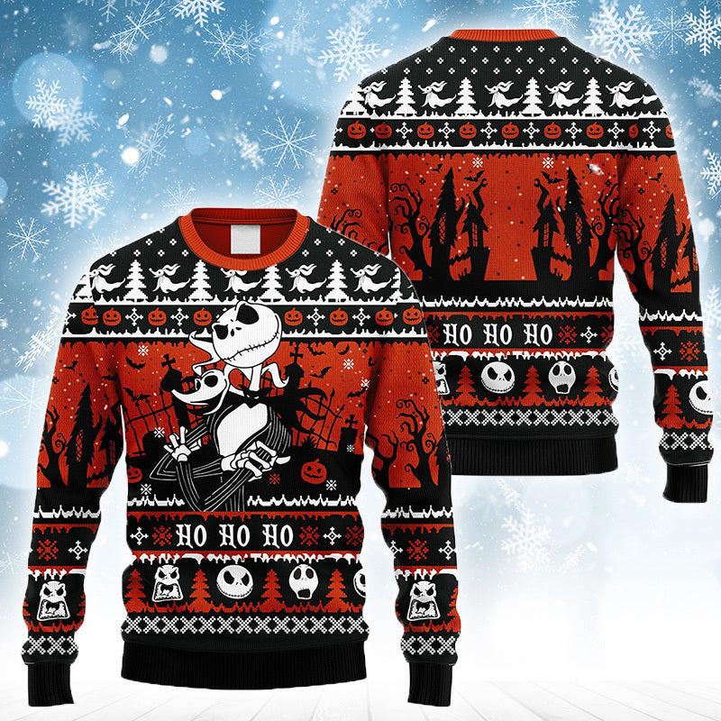 Jack Skellington And Zero Nightmare Before Christmas Ugly Sweater – Best Christmas Gifts 2023