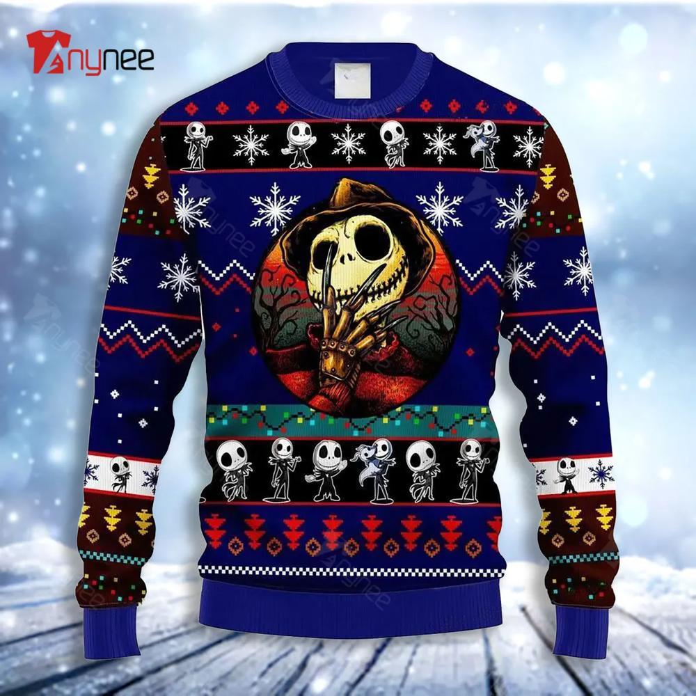 Jack Skellington Halloween Ugly Christmas Sweater- Best Christmas Gifts 2023