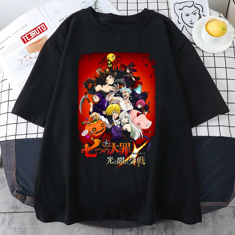 Japanese Manga The Seven Deadly Sins Halloween Occasion Holidays Vibe Unisex T-Shirt