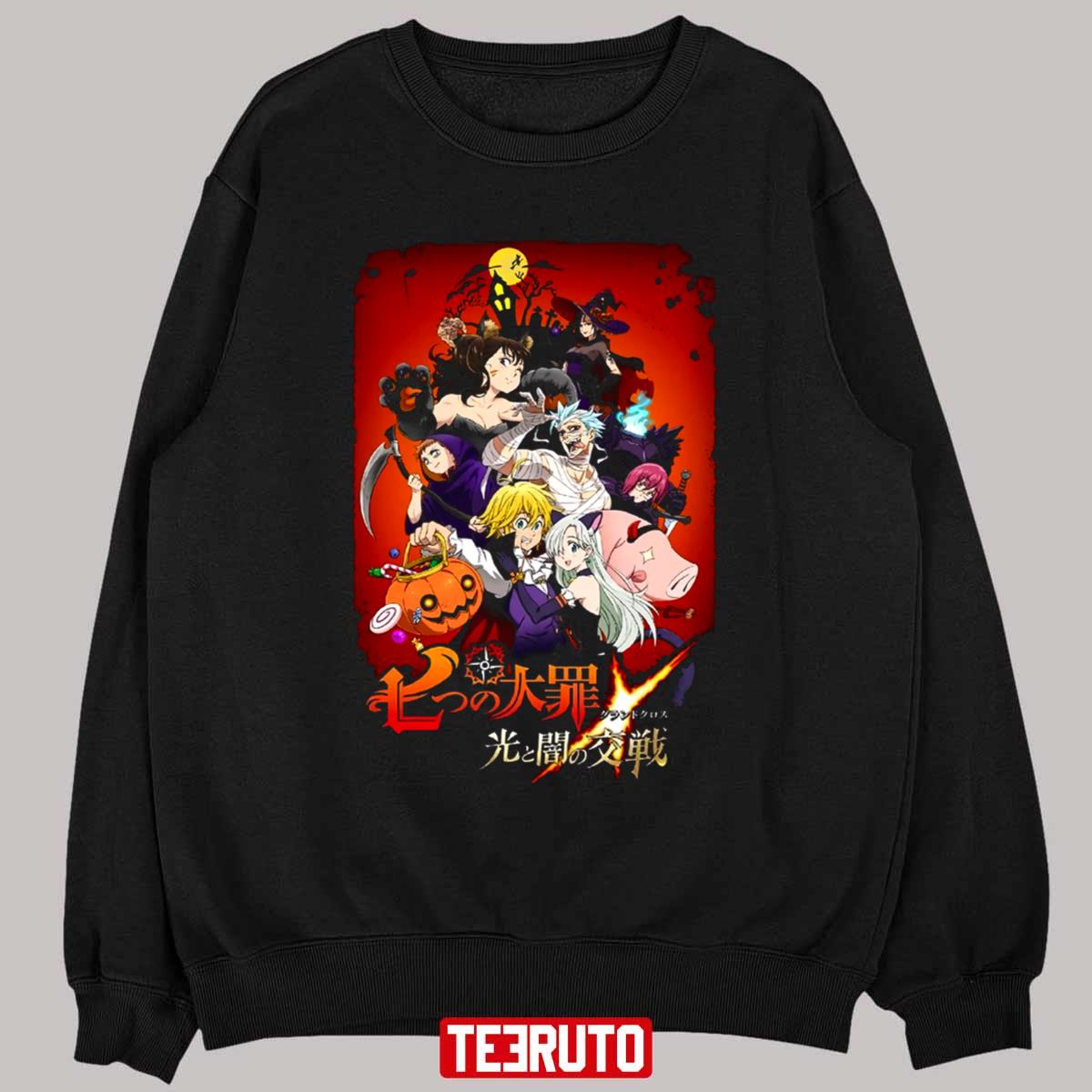 Japanese Manga The Seven Deadly Sins Halloween Occasion Holidays Vibe Unisex T-Shirt