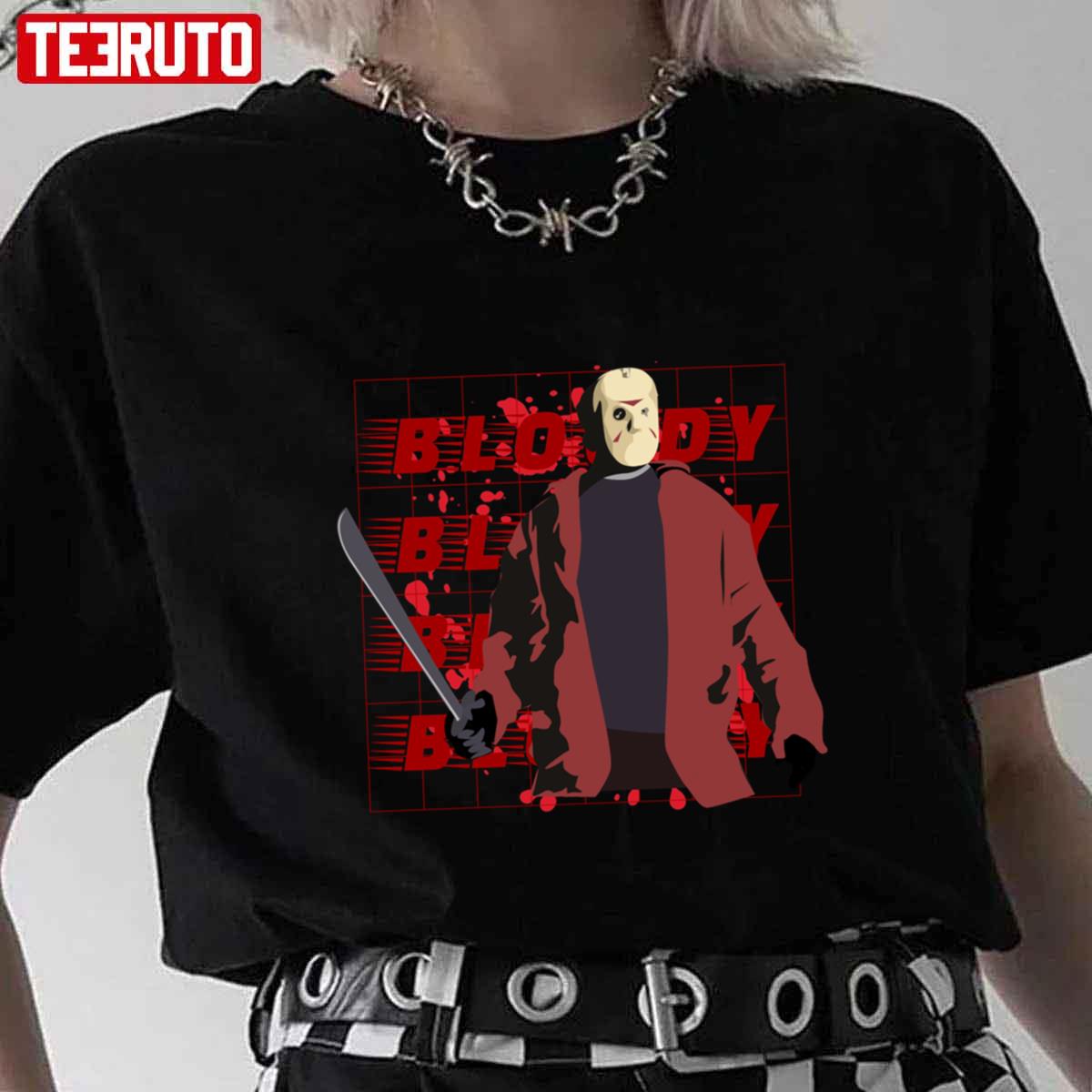 Jason Voorhees Bloody Design Halloween Jason Voohrees Unisex T-Shirt