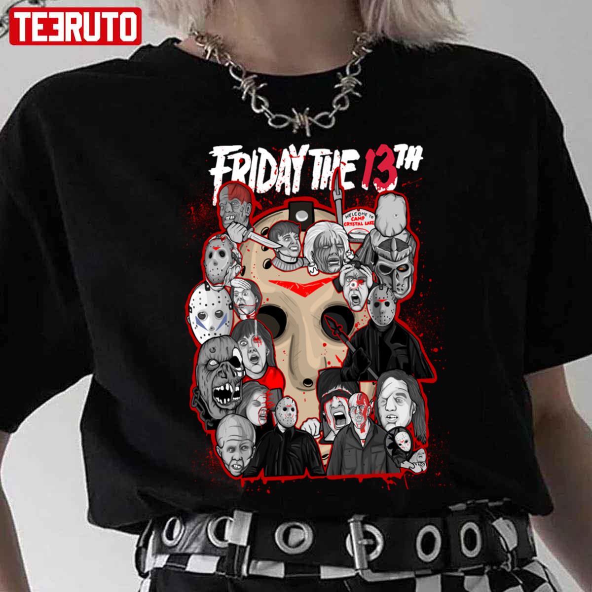 Jason Voorhees Collage Art Halloween Jason Voohrees Unisex T-Shirt