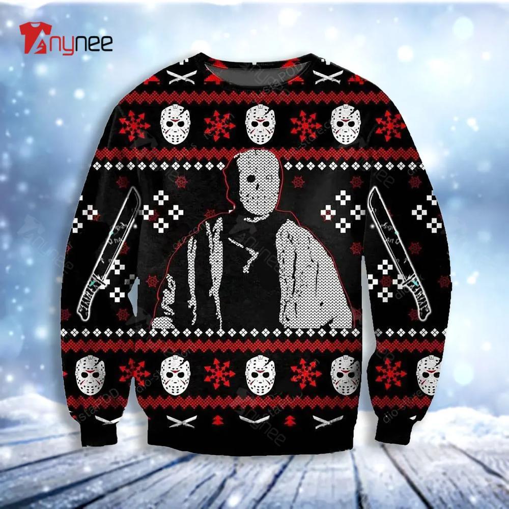 Jason Voorhees Knitting Pattern Ugly Christmas Sweater- Best Christmas Gifts 2023