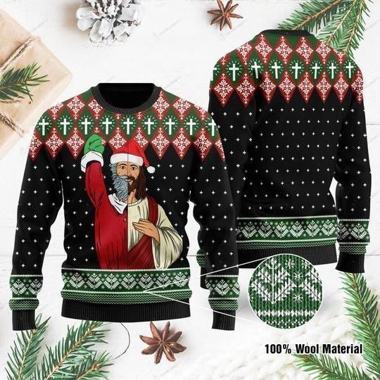 Jesus And Santa Claus Ugly Christmas Sweater | For Men & Women | Adult | US1181- Best Christmas Gifts 2023