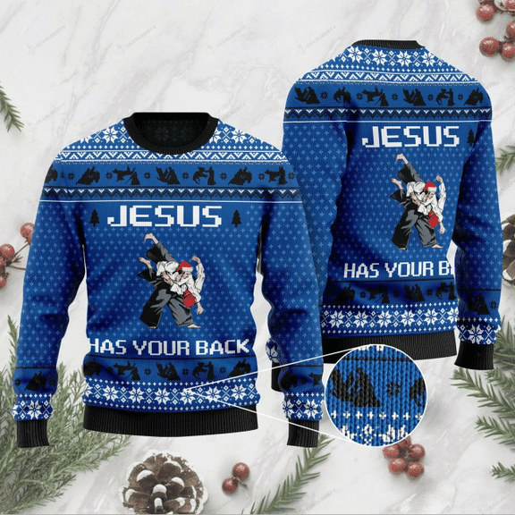 Jesus Has Your Back Ugly Christmas Sweater | For Men & Women | Adult | US1173- Best Christmas Gifts 2023