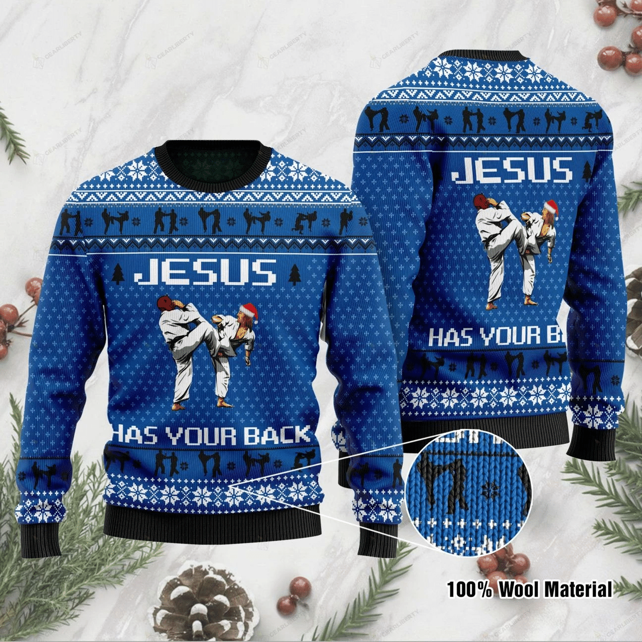 Jesus Has Your Back Ugly Christmas Sweater | For Men & Women | Adult | US1175- Best Christmas Gifts 2023