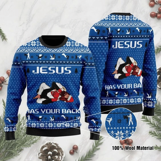 Jesus Has Your Back Ugly Christmas Sweater | For Men & Women | Adult | US1865- Best Christmas Gifts 2023