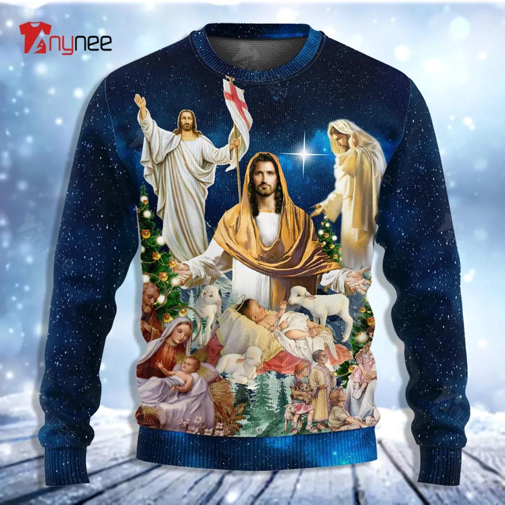 Jesus Miracle Night Ugly Christmas Sweater- Best Christmas Gifts 2023