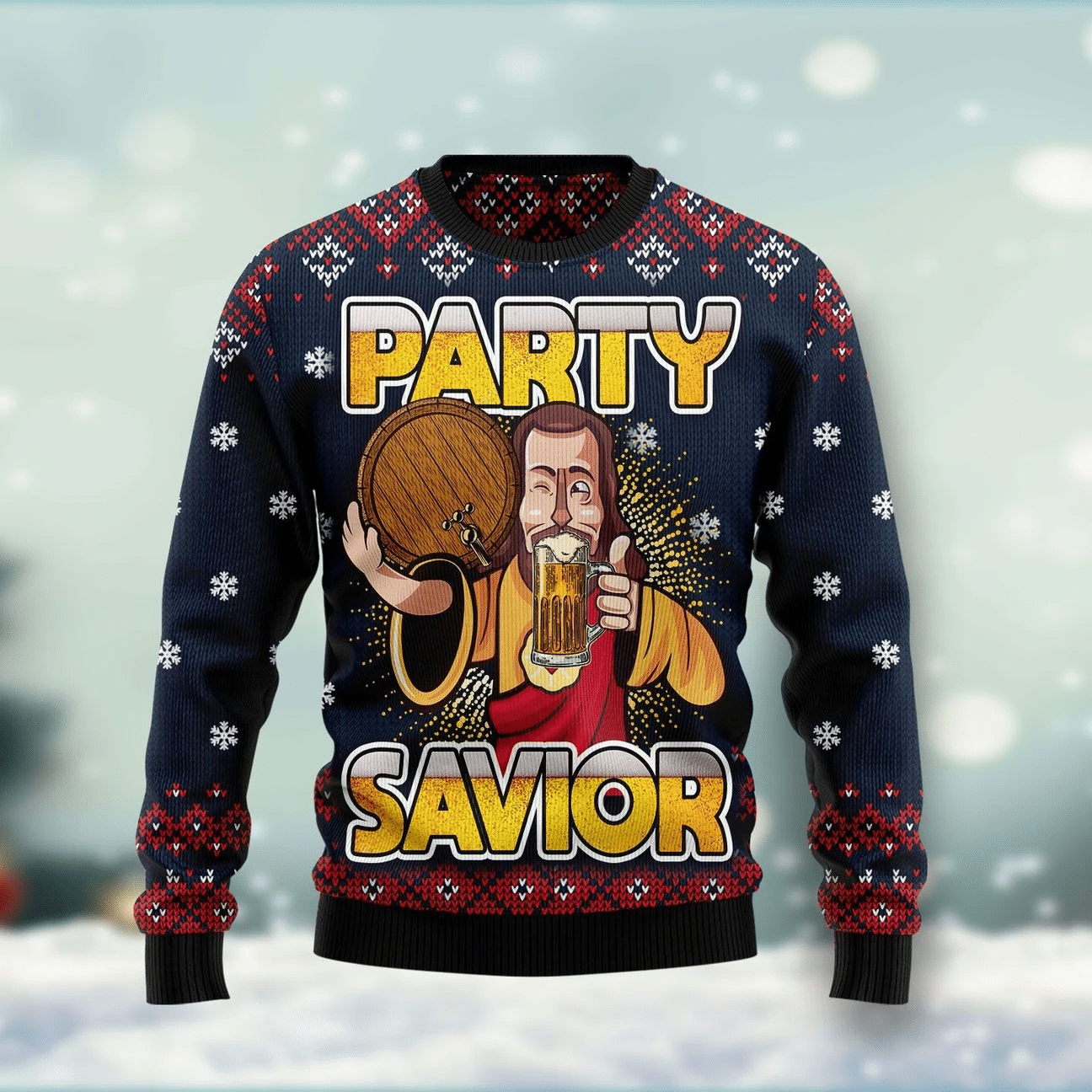 Jesus Party Savior Ugly Christmas Sweater | For Men & Women | Adult | US1530- Best Christmas Gifts 2023