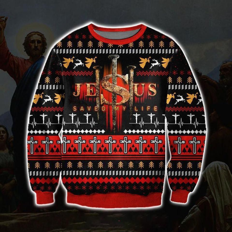 Jesus Saved My Life Ugly Christmas Sweater | For Men & Women | Adult | US1395- Best Christmas Gifts 2023