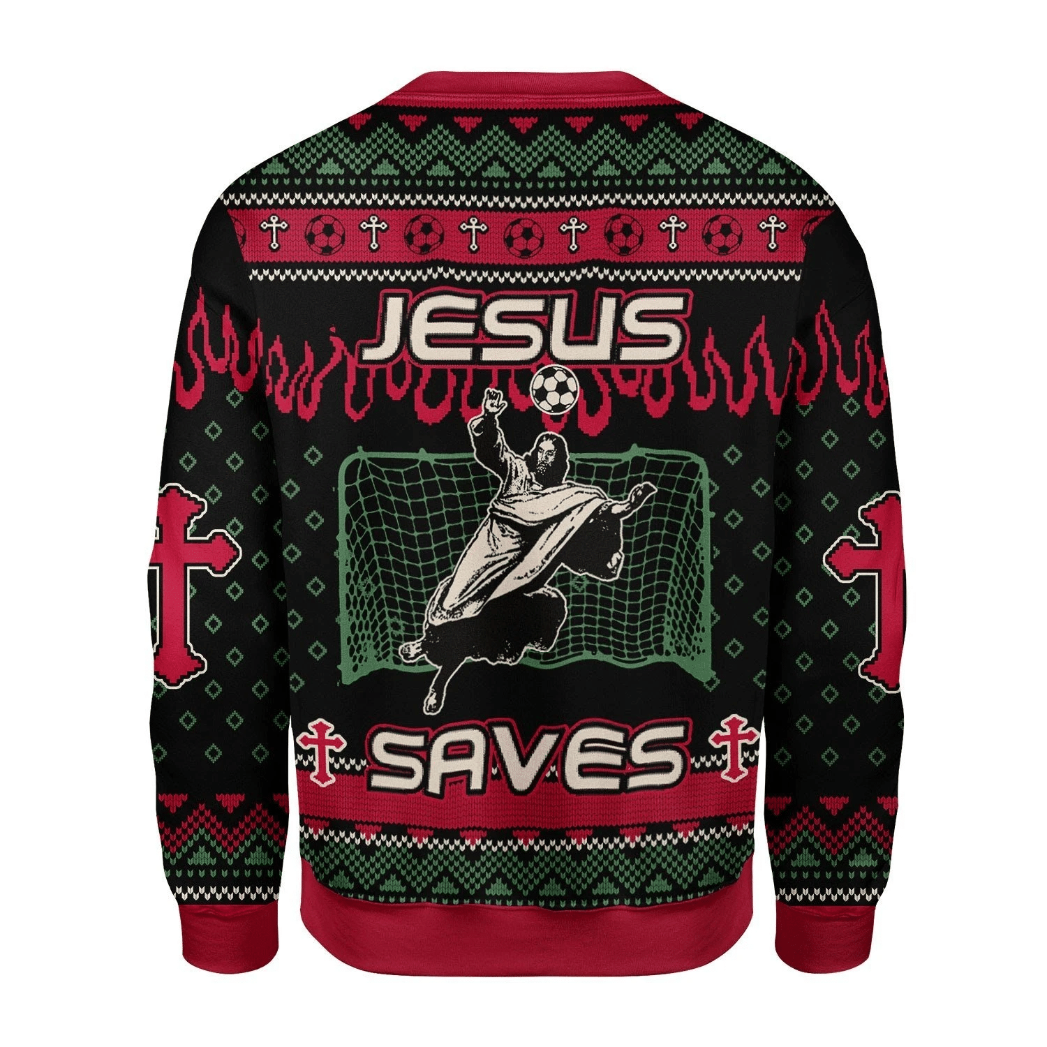 Jesus Saves Football Ugly Christmas Sweater | For Men & Women | Adult | US3406- Best Christmas Gifts 2023