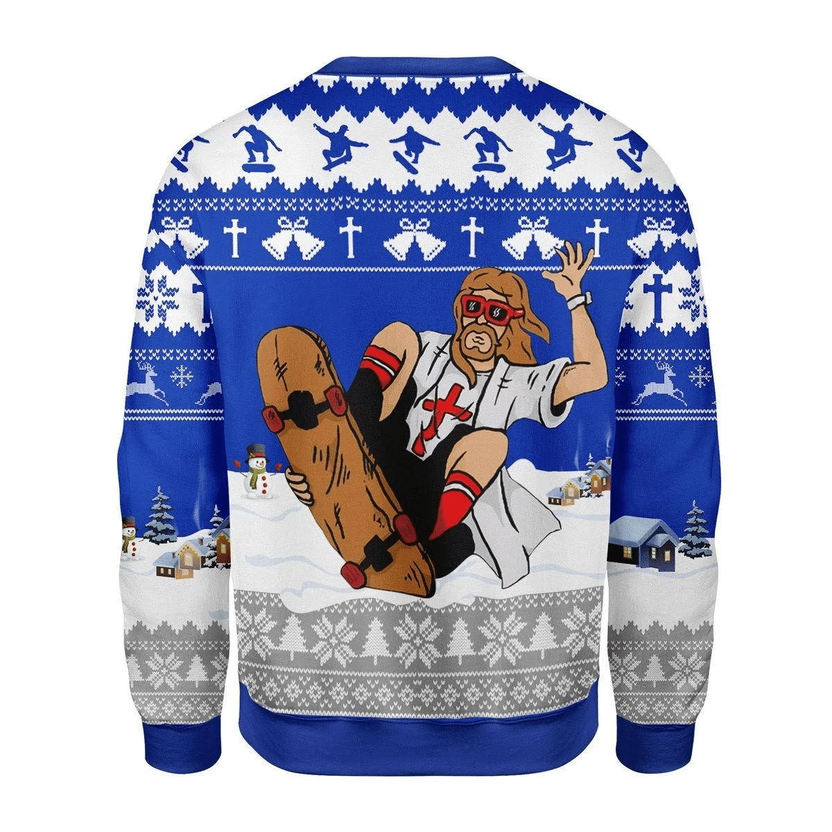 Jesus Skateboarding Ugly Christmas Sweater | For Men & Women | Adult | US3412- Best Christmas Gifts 2023