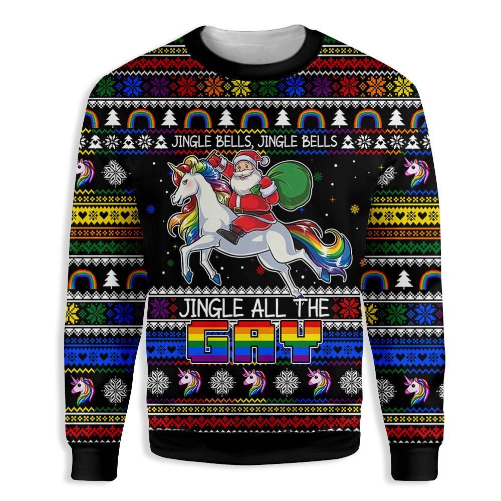 Jingle All The Gay Ugly Christmas Sweater | For Men & Women | Adult | US3193- Best Christmas Gifts 2023