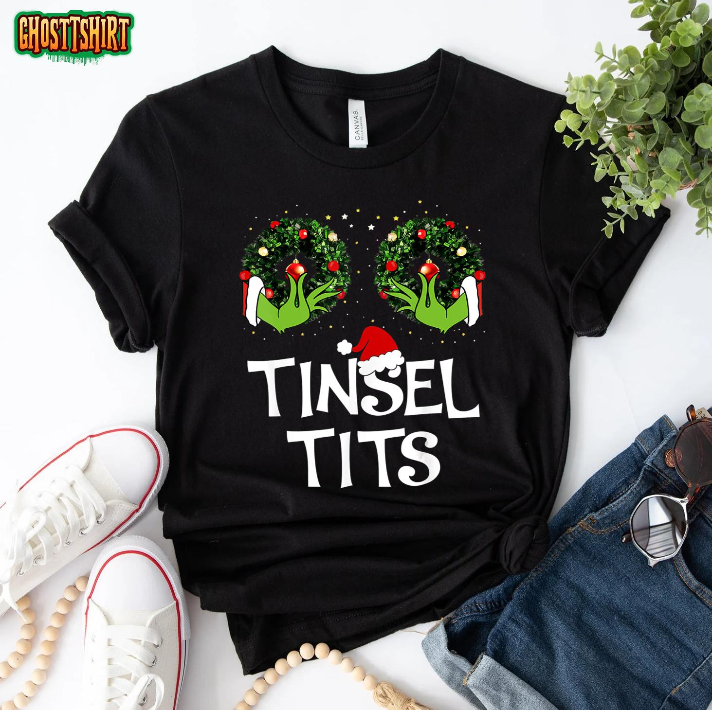 Jingle Balls Tinsel Tits Couples Christmas Matching Couple Hoodie