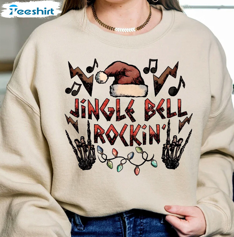 Jingle Bell Rockin Shirt – Christmas Music Tee Tops Short Sleeve