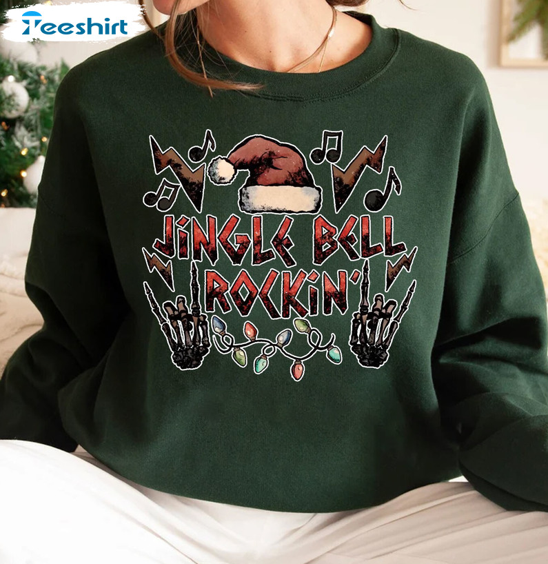 Jingle Bell Rockin Shirt – Christmas Music Tee Tops Short Sleeve