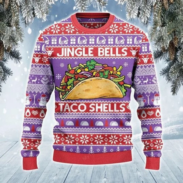 Jingle Bells Taco Shells Christmas Sweater – Best Christmas Gifts 2023