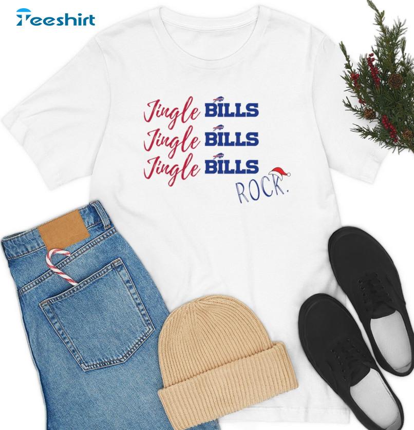 Jingle Bills Trendy Shirt, Buffalo Bills Christmas Short Sleeve Unisex T-shirt