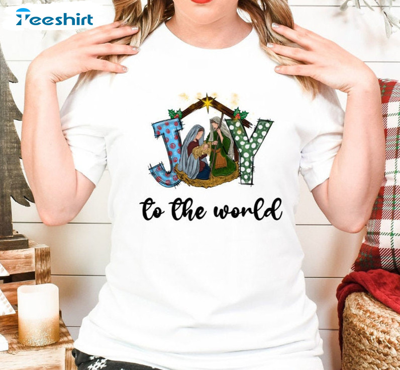 Joy To The World Sweatshirt, Christian Christmas Long Sleeve Sweater