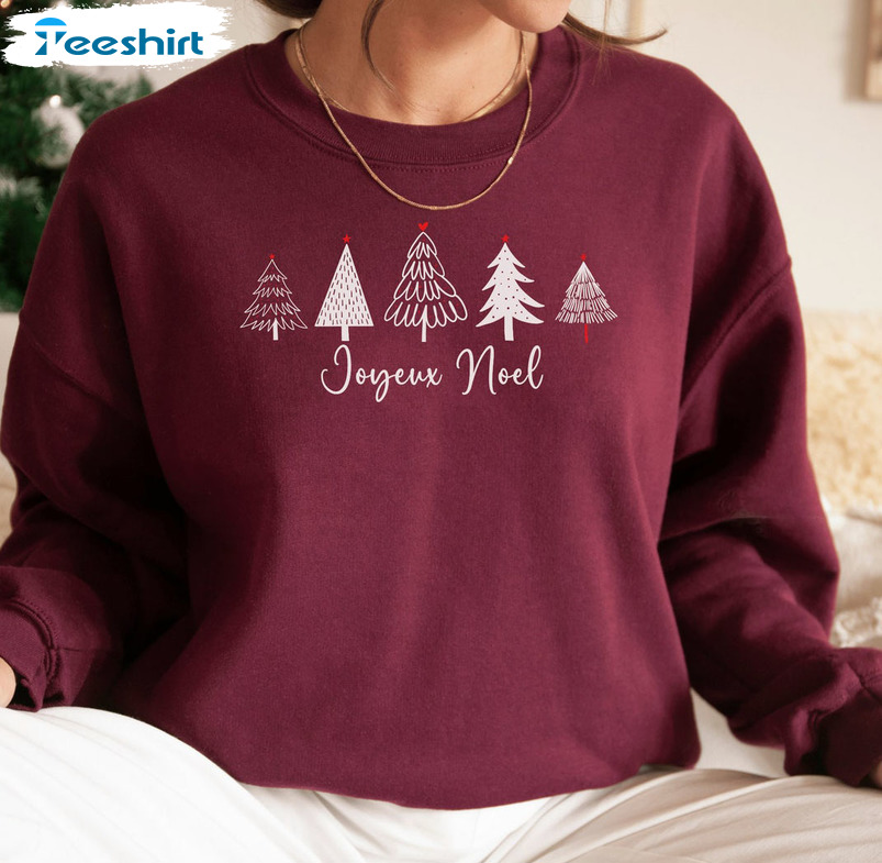 Joyeux Noel Shirt, Christmas Tree Sweatshirt Hoodie