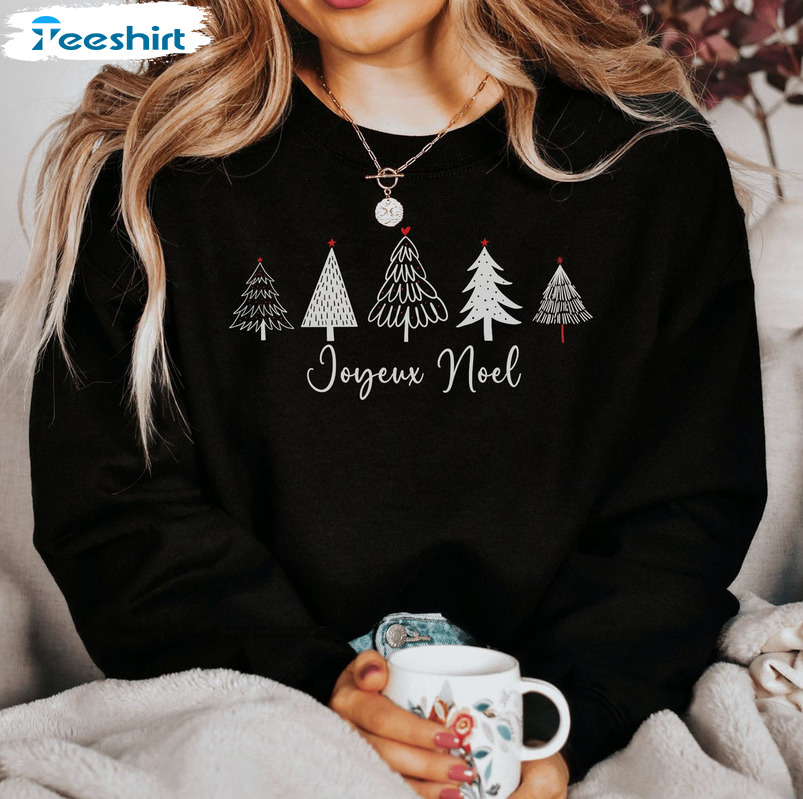 Joyeux Noel Shirt, Christmas Tree Sweatshirt Hoodie