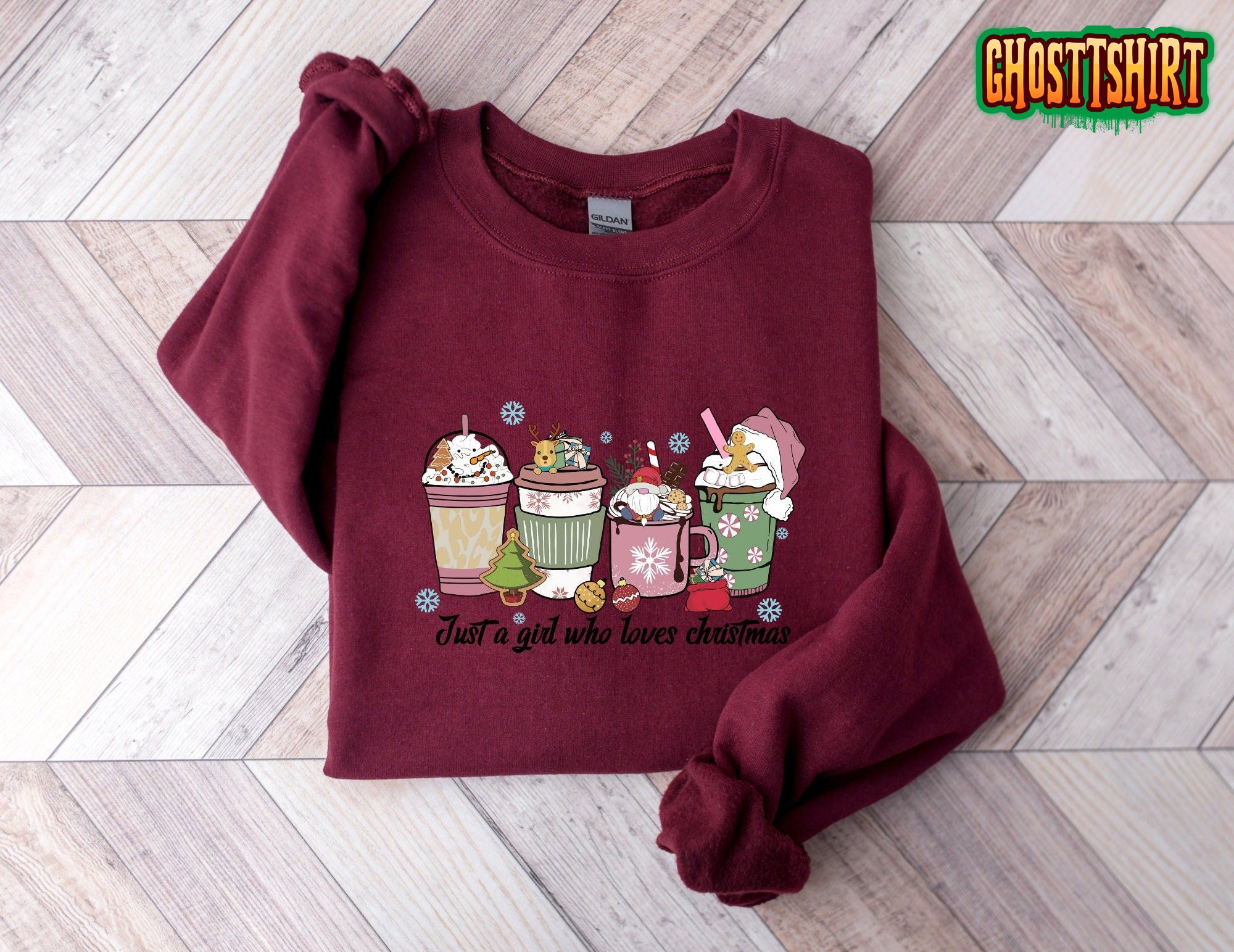 Just A Girl Who Loves Christmas Coffee Sweatshirt