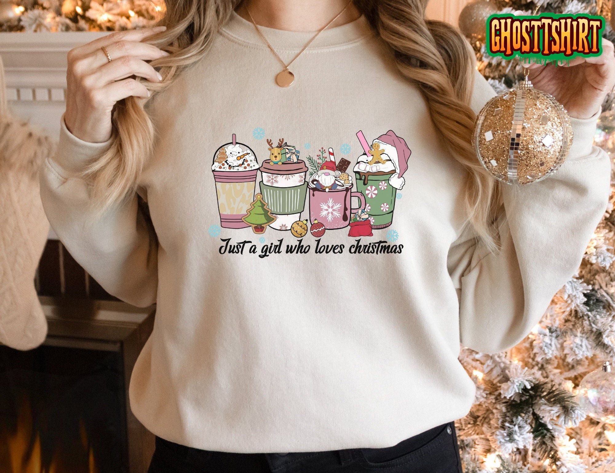 Just A Girl Who Loves Christmas Coffee Sweatshirt