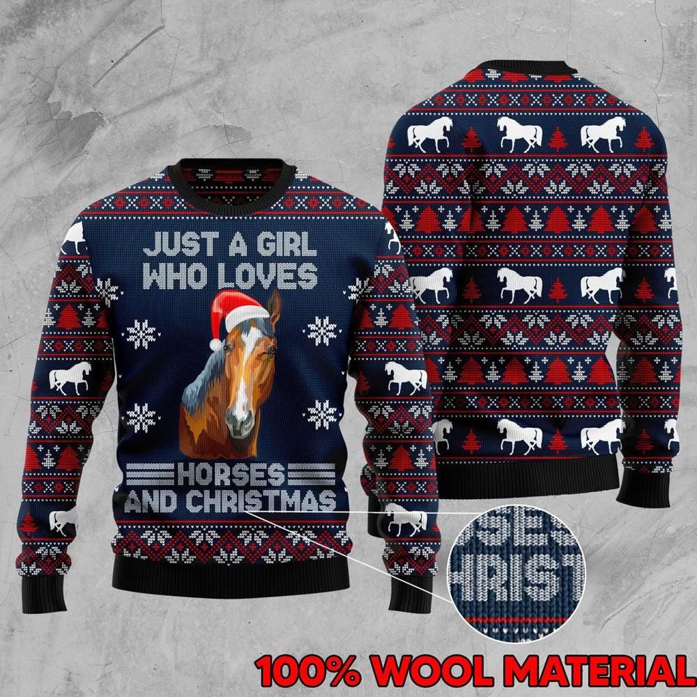 Just A Girl Who Loves Horse Ugly Christmas Sweater | For Men & Women | Adult | US3007- Best Christmas Gifts 2023