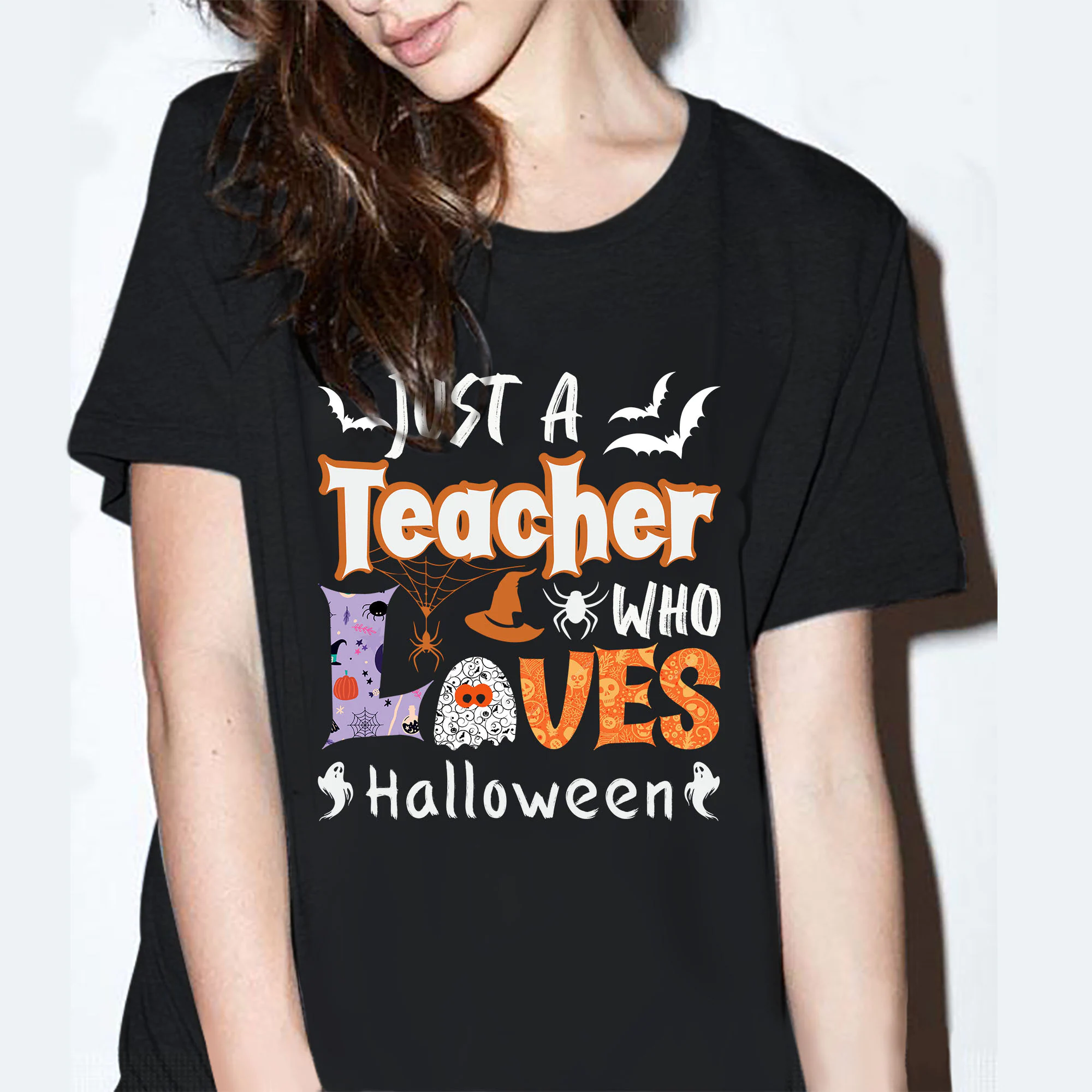 Just Teacher Who Loves Halloween Funny T-Shirt