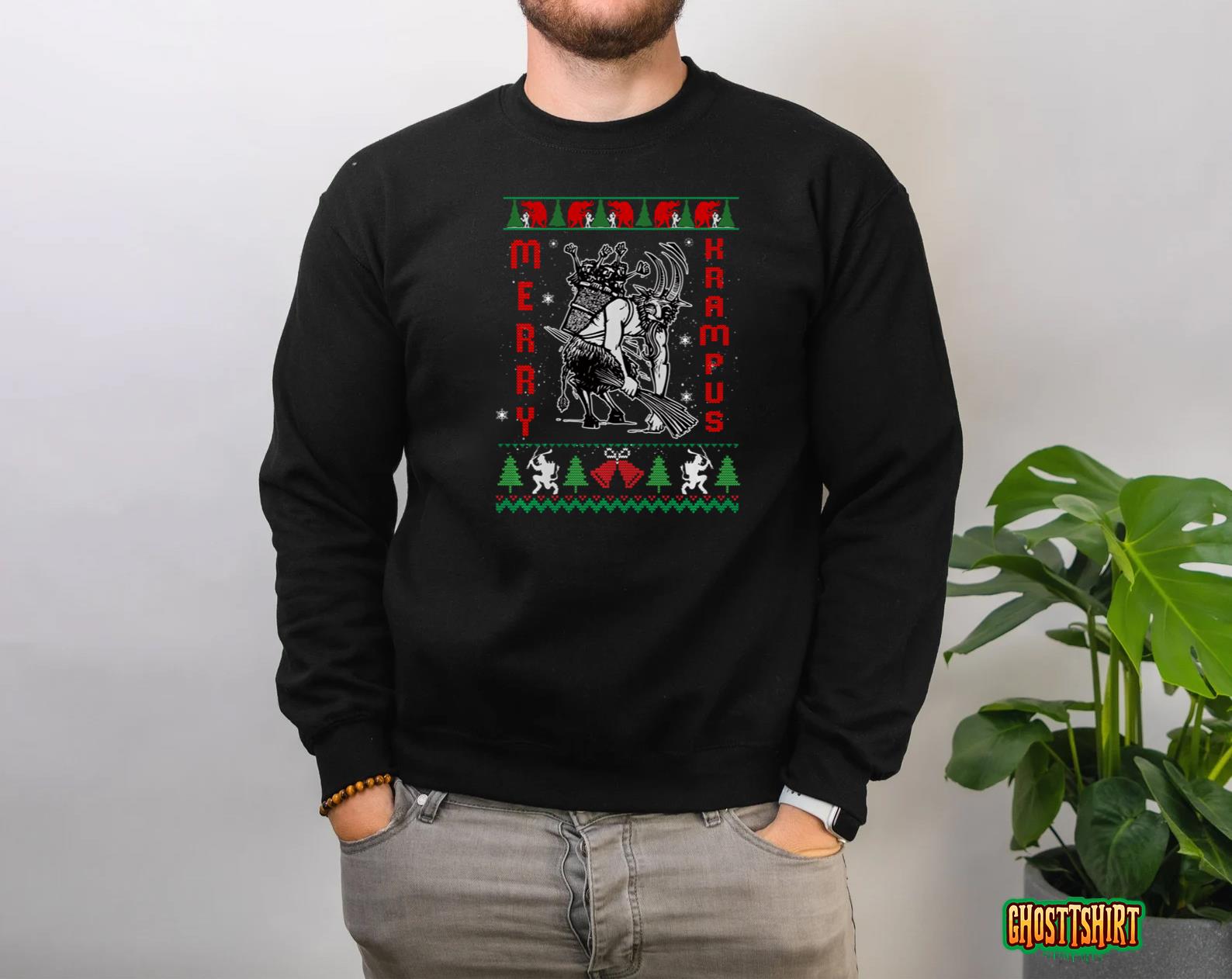 Krampus Ugly Christmas Sweater, Christmas, Merry Krampus Sweatshirt