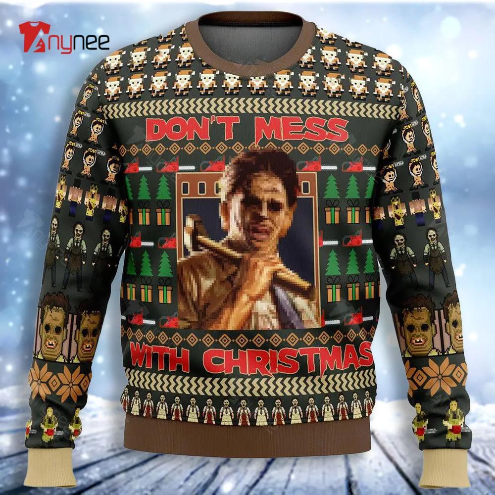 Leatherface Texas Chainsaw Massacre Ugly Christmas Sweater- Best Christmas Gifts 2023