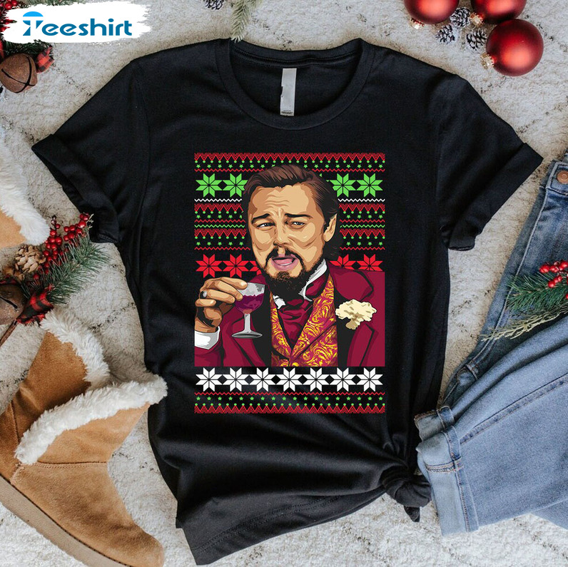 Leonardo Dicaprio Funny Christmas Sweatshirt, Trendy Unisex T-shirt Crewneck