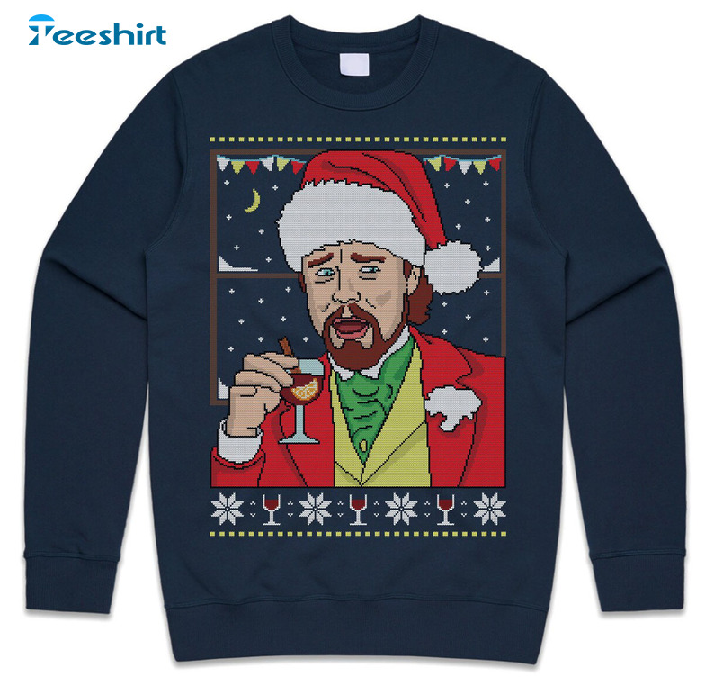 Leonardo Dicaprio Meme Shirt, Christmas Jumper Short Sleeve Tee Tops