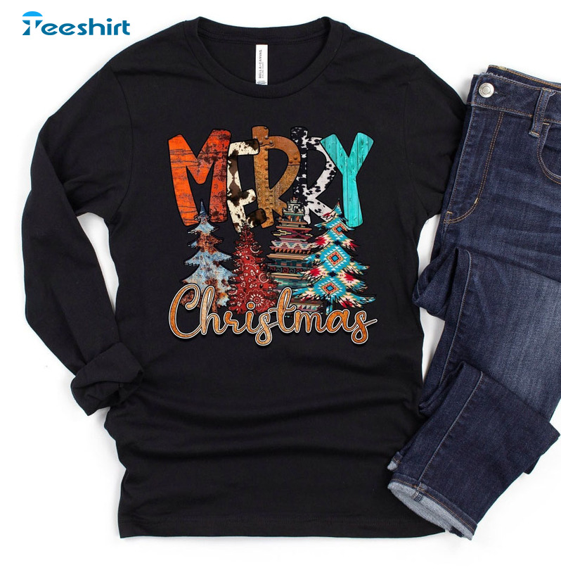 Leopard Christmas Tree Shirt, Vintage Short Sleeve Unisex Hoodie