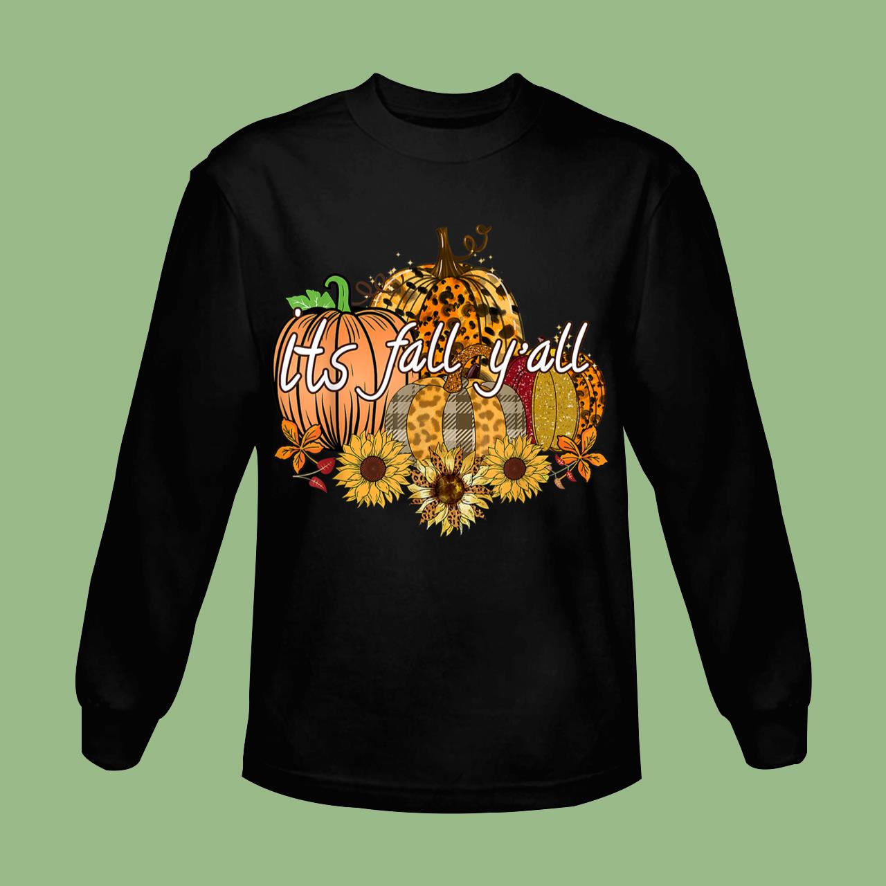 Leopard Pumpkin Happy Fall Y’all Halloween Girls Women T-Shirt