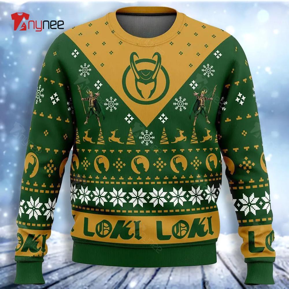 Let Earth Receive Her King Loki Marvel Ugly Christmas Sweater- Best Christmas Gifts 2023